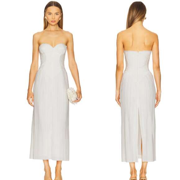 NEW Cult Gaia Ashika Gown in Off White Strapless Maxi Dress 12 Large XL Bridal - Picture 2 of 7